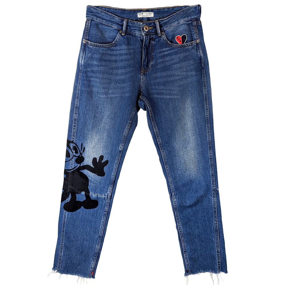Scotch & Soda X Felix the Cat Bandit Slim Tapered Raw Hem Jeans Skinny Crop 25